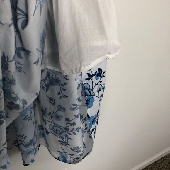 PatPat Wms Med Blue Ruffled Tiered Floral Midi Sundress Cottagecore Casual - Picture 10 of 12